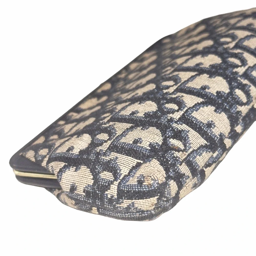 Vintage Dior Navy Trotter Kisslock Wallet Pouch